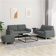 Bowery Hill Contemporary Sofa Set in Dark Grey Finish Polyester