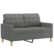 Bowery Hill Contemporary Sofa Set in Dark Grey Fabric Polyester