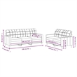 Bowery Hill Contemporary Sofa Set in Dark Grey Fabric Polyester