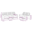 Bowery Hill Contemporary Sofa Set in Dark Gray Fabric Polyester