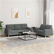 Bowery Hill Contemporary Sofa Set in Dark Gray Fabric Polyester