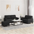 Bowery Hill Contemporary Durable Rectangular Sofa Set in In Black