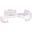 Bowery Hill Rectangular Large Sofa Set in Black Faux Leather