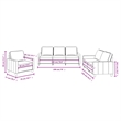 Bowery Hill Contemporary 3-Piece Sofa Set in Black Polyester