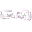 Bowery Hill Contemporary Metal Sofa Set in Black Fabric Polyester