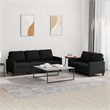 Bowery Hill Contemporary Metal Sofa Set in Black Fabric Polyester