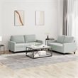 Bowery Hill Contemporary Sofa Set in Light Gray Finish Velvet