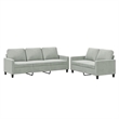 Bowery Hill Contemporary 2-Piece Sofa Set in Light Gray Velvet