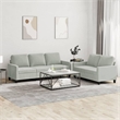 Bowery Hill Contemporary 2-Piece Sofa Set in Light Gray Velvet