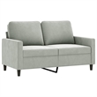 Bowery Hill Contemporary 2-Piece Sofa Set in Light Gray Velvet