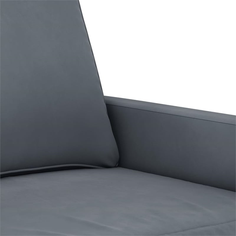 Bowery Hill Contemporary 2 Piece Sofa Set in Dark Gray Velvet