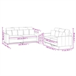 Bowery Hill Contemporary Metal Sofa Set in Black Finish Polyester