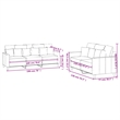 Bowery Hill Contemporary Metal Sofa Set in Dark Grey Polyester