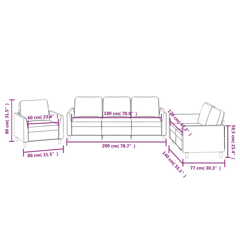 Bowery Hill Contemporary 2-Seater Durable Sofa Set in Black Faux Leather