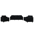Bowery Hill Contemporary Metal Sofa Set in Black Finish Polyester