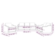 Bowery Hill Contemporary Metal Sofa Set in Black Finish Polyester