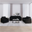 Bowery Hill Contemporary Metal Sofa Set in Black Finish Polyester