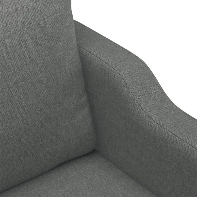 Bowery Hill Contemporary Metal Large Sofa Set in Dark Grey Polyester