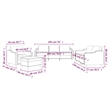 Bowery Hill Contemporary Metal Large Sofa Set in Dark Grey Polyester