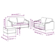 Bowery Hill Rectangular Durable Sofa Set in Dark Gray Fabric
