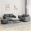 Bowery Hill Rectangular Durable Sofa Set in Dark Gray Fabric