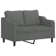 Bowery Hill Contemporary Metal Sofa Set in Dark Grey Polyester
