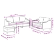 Bowery Hill Contemporary Metal Sofa Set in Dark Grey Polyester Fabric