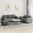 Bowery Hill Contemporary Metal Sofa Set in Dark Grey Polyester Fabric