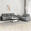 Bowery Hill Rectangular 2-Seater Sofa Set in Dark Gray Polyester
