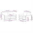 Bowery Hill Contemporary Medium Sofa Set in Black Finish Polyester