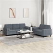 Bowery Hill Contemporary Metal Sofa Set in Dark Grey Polyester Velvet