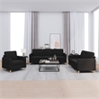 Bowery Hill Contemporary Metal Sofa Set in Black Finish Polyester