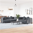 Bowery Hill Contemporary Sofa Set in Dark Gray Polyester Velvet