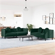 Bowery Hill Contemporary Sofa Set in Dark Green Polyester Velvet