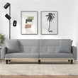 Bowery Hill Contemporary Polyester Sofa Bed in Light Gray Finish