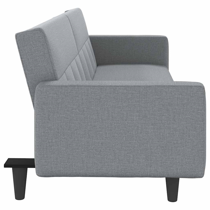 Bowery Hill Contemporary Polyester Sofa Bed in Light Gray Finish