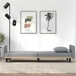 Bowery Hill Contemporary Polyester Sofa Bed in Light Gray Finish