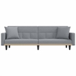 Bowery Hill Contemporary Polyester Sofa Bed in Light Gray Finish