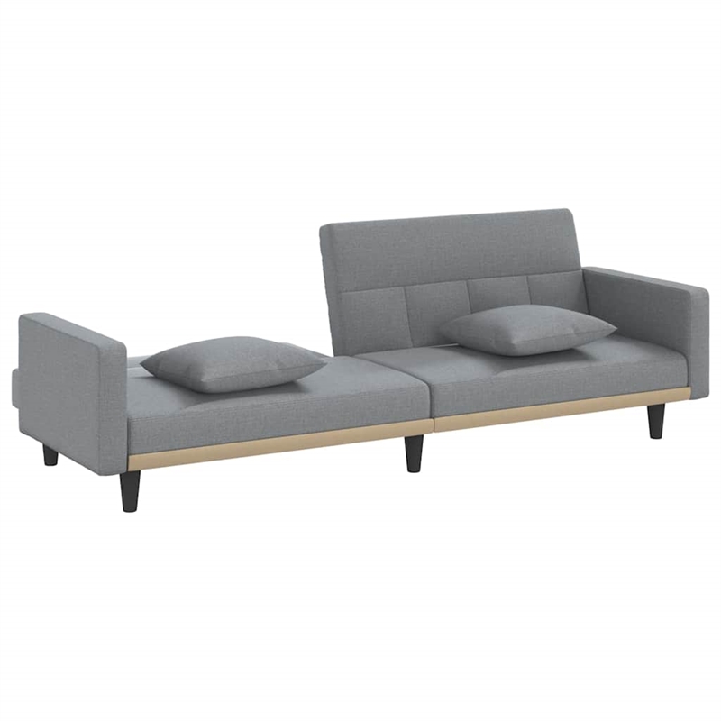 Bowery Hill Contemporary Polyester Sofa Bed in Light Gray Finish
