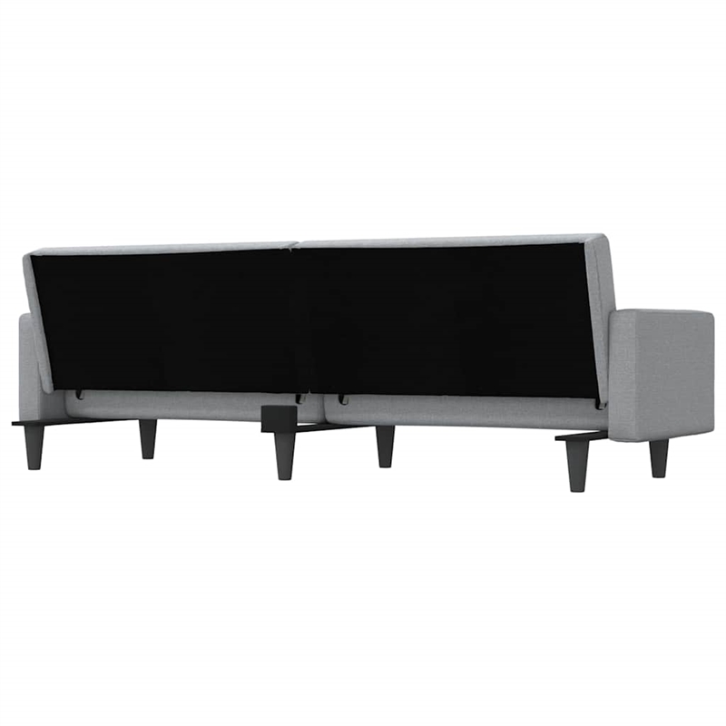 Bowery Hill Contemporary Polyester Sofa Bed in Light Gray Finish