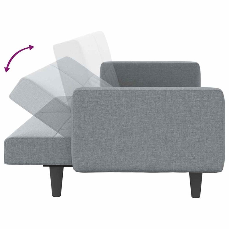 Bowery Hill Contemporary Polyester Sofa Bed in Light Gray Finish