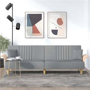 Bowery Hill Contemporary Standard Sofa Bed in Light Grey Fabric