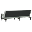Bowery Hill Standard Sofa Bed in Light Gray Polyester Velvet
