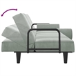 Bowery Hill Standard Sofa Bed in Light Gray Polyester Velvet