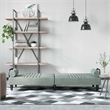 Bowery Hill Standard Sofa Bed in Light Gray Polyester Velvet