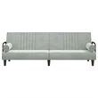 Bowery Hill Standard Sofa Bed in Light Gray Polyester Velvet