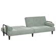 Bowery Hill Standard Sofa Bed in Light Gray Polyester Velvet