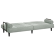 Bowery Hill Standard Sofa Bed in Light Gray Polyester Velvet