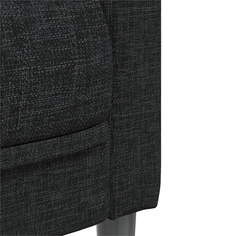 Bowery Hill Contemporary Durable Sofa Set in Black Polyester