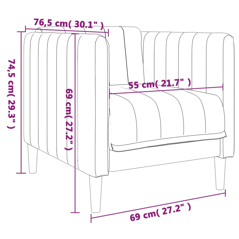 Bowery Hill Contemporary Durable Sofa Set in Black Polyester